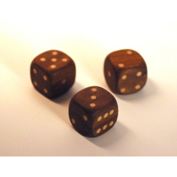 Set de 3 dés noyer et hêtre