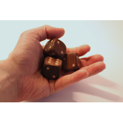Set de 3 dés noyer et hêtre